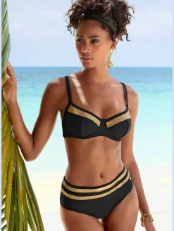 LASCANA Maillots De Bain<Bas de maillot de bain couleur unie avec empiècements couleur or