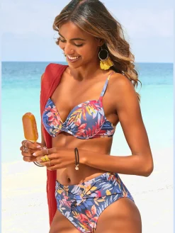 Vivance Maillots De Bain<Bas de maillot de bain taille haute imprimé, effet de couleur différent pour chaque pièce