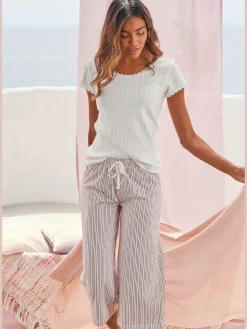 s.Oliver Pyjamas<Bas de pyjama élégante pantacourt de pyjama avec motif sur toute la surface