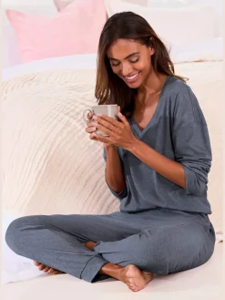 Vivance Dreams Pyjamas<Bas de pyjama pantalon en tricot côtelé