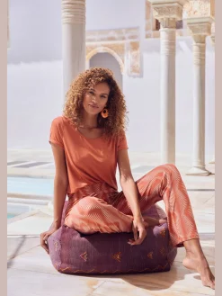 LASCANA Pyjamas<Bas de pyjama pantalon large avec imprimé palmiers graphique