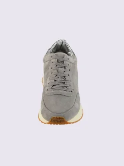 Baskets<Baskets cuir velours de vache.