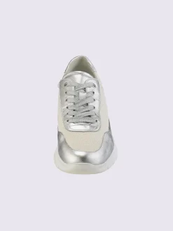 Baskets<Baskets mélange de matières de qualité en cuir de mouton et textile