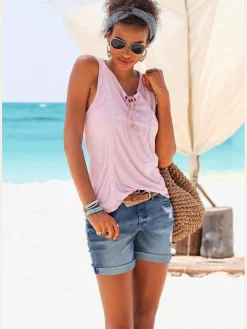 Buffalo Shorts Et Bermudas|Mode De Plage<Bermuda en jean aspect usé, aspect légèrement déchiré