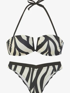 French Connection Maillots De Bain<Bikini bandeau design animal élégant