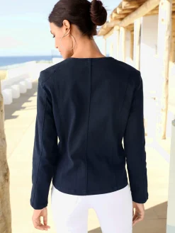 Tailleurs|Blazers<Blazer aspect jean 2 glissières fantaisie poches