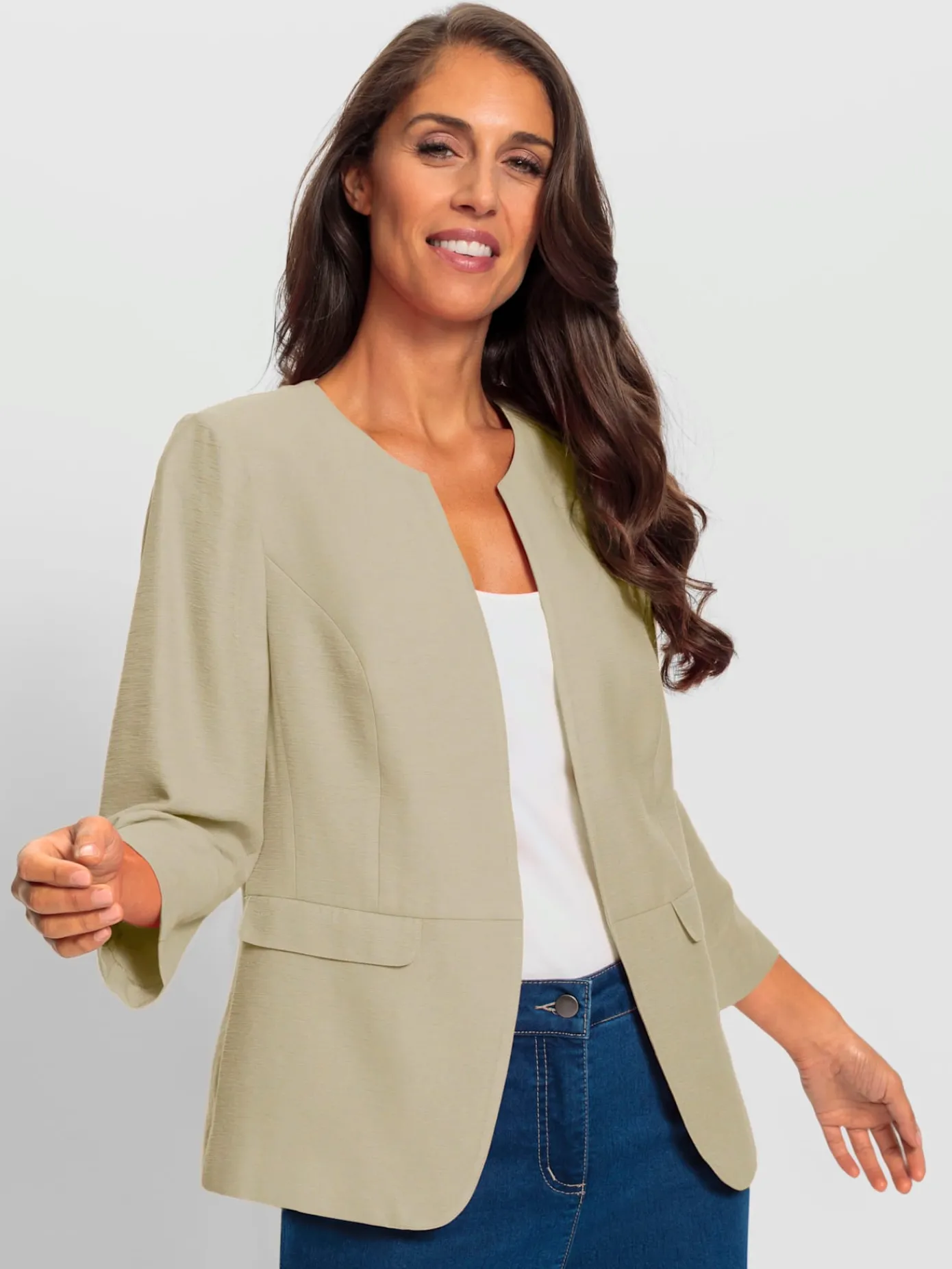 Ashley Brooke Tailleurs|Blazers<Blazer court à encolure ronde