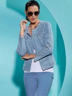 Creation L Tailleurs|Blazers<Blazer en jean boutons-pression dissimulés