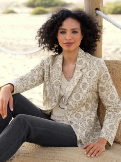 Linea Tesini Tailleurs|Blazers<Blazer en jersey élégant motif décoratif