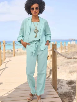 Linea Tesini Tailleurs|Blazers<Blazer en lin qualité lyocell estivale