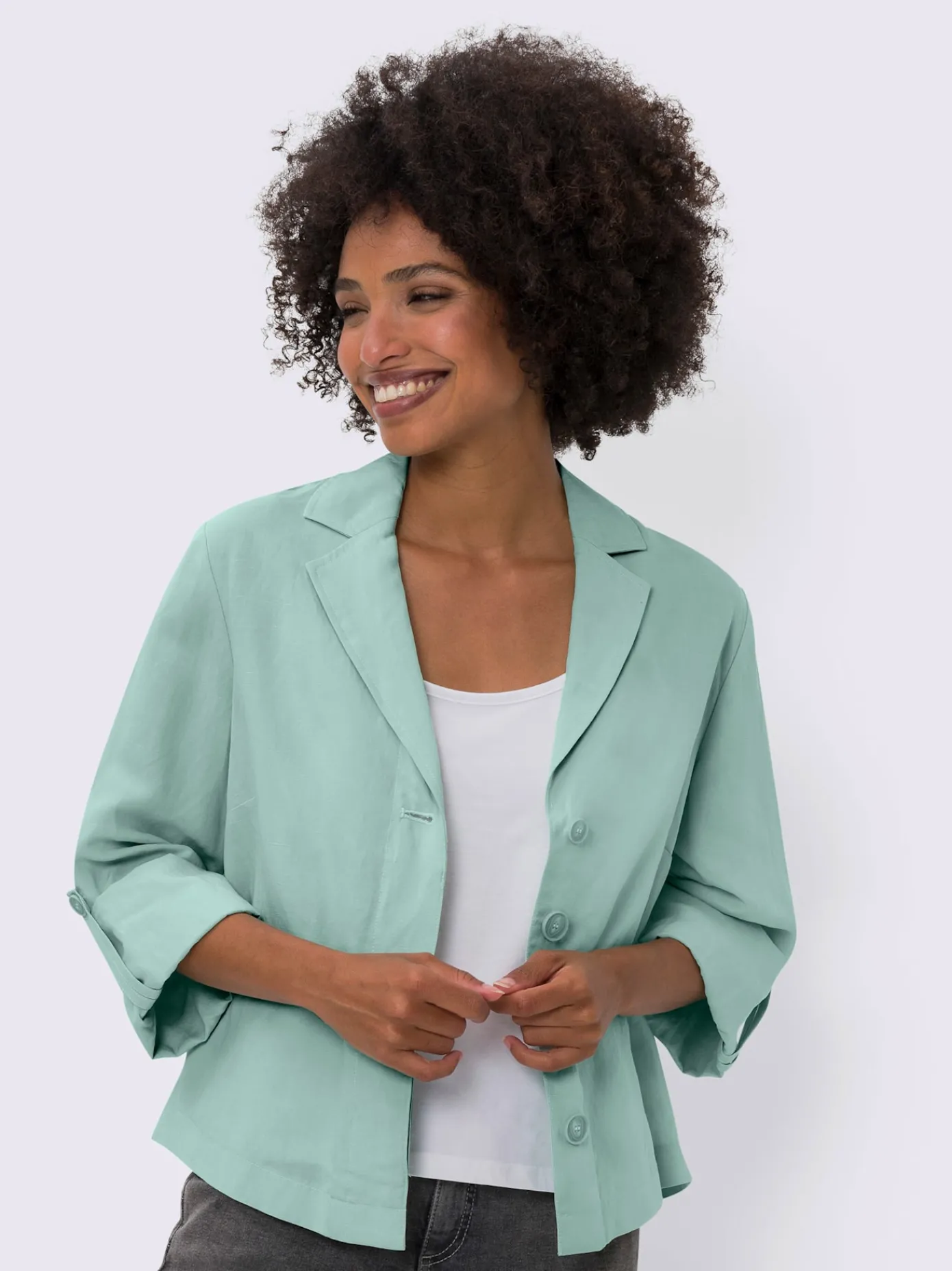 Linea Tesini Tailleurs|Blazers<Blazer en lin qualité lyocell estivale