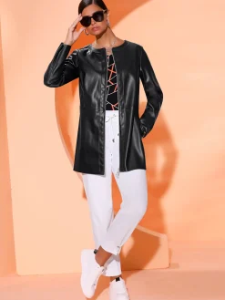 Creation L Tailleurs|Blazers<Blazer en synthétique coupe longue affinante