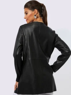 Creation L Tailleurs|Blazers<Blazer en synthétique coupe longue affinante