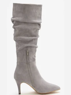 LASCANA Bottes<Bottes à glissière fronces tendance avec talon compensé confortable d'env. 8 cm