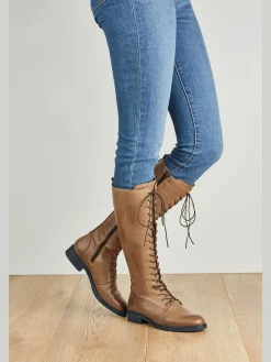 Bottes<Bottes à lacets cuir nappa de vache