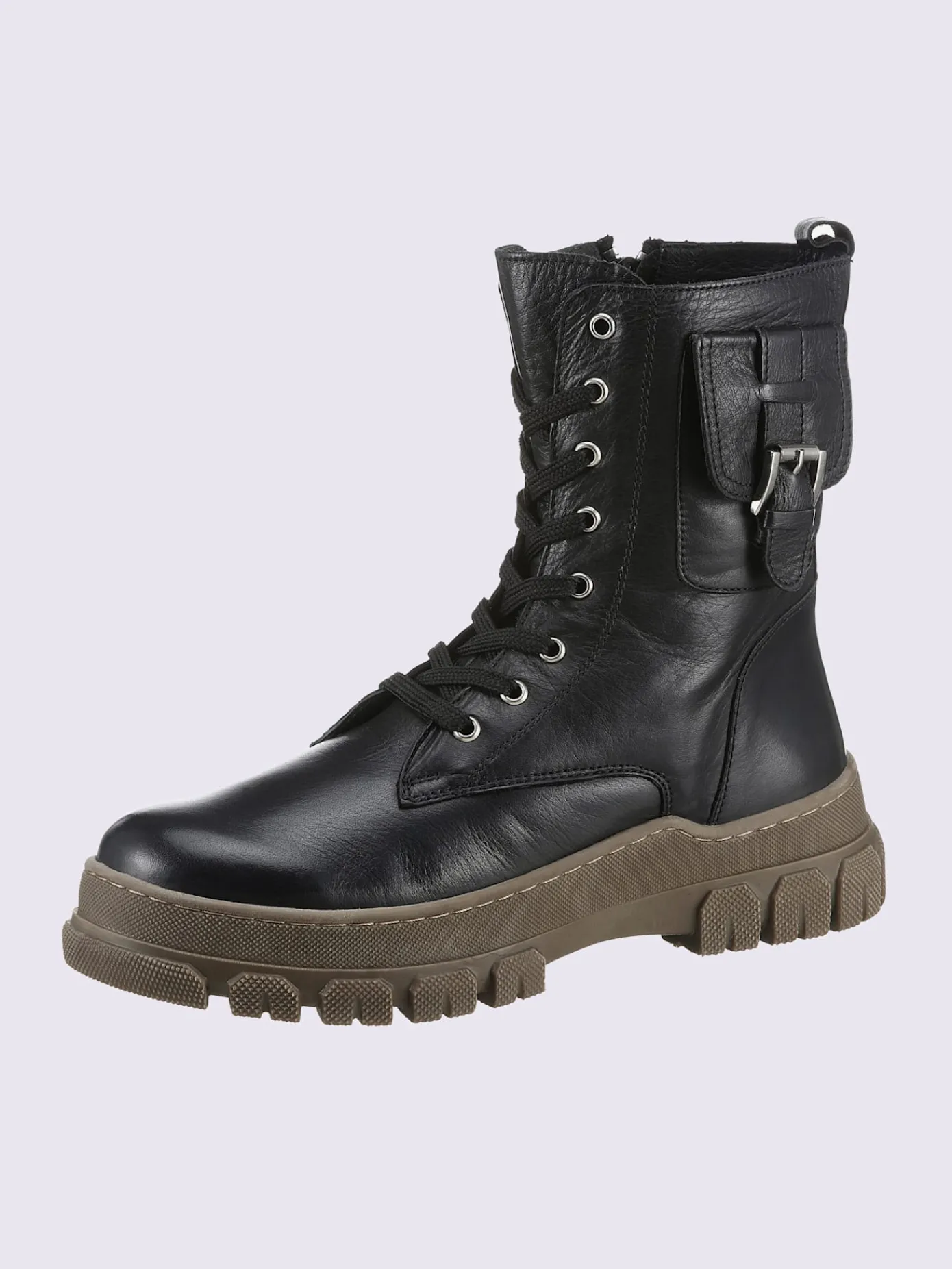 Bottines<Bottines à lacets cuir nappa de vache