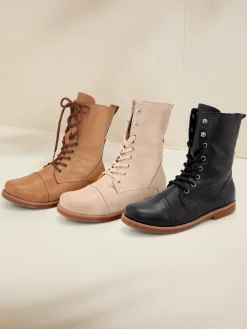 Bottines<Bottines à lacets cuir nappa de vache