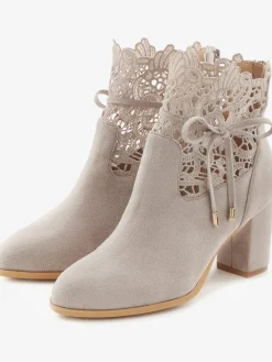 LASCANA Bottines<Bottines à talon haut superbe empiècement en dentelle féminin