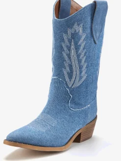 LASCANA Bottines<Bottines cowboy look denim tendance avec coutures décoratives mode