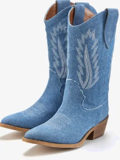 LASCANA Bottines<Bottines cowboy look denim tendance avec coutures décoratives mode