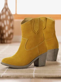 Bottines<Bottines cuir velours de vache.