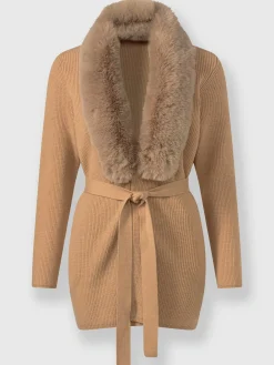 Ashley Brooke Gilets Et Cardigans<Cardigan empiècement imitation fourrure amovible