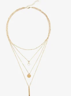 LASCANA Bijoux<Chaîne avec pendentif pendentif pendule et cercle réparti sur trois rangées