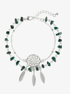 LASCANA Bijoux<Chaîne de cheville joli repose-pied avec plumes en métal et pierres fantaisie