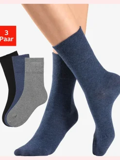 H.I.S Chaussettes<Chaussettes lot de 3 paires de socquettes, adaptées aux diabétiques