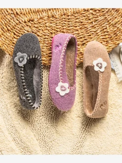 Pantoufles<Chaussons en feutre synthétique