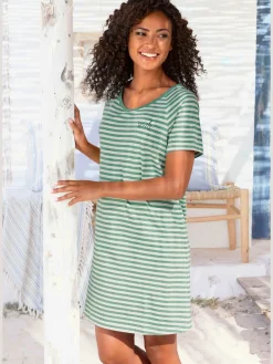 Vivance Dreams Chemises De Nuit<Chemise de nuit t-shirt de nuit rayé avec broderie