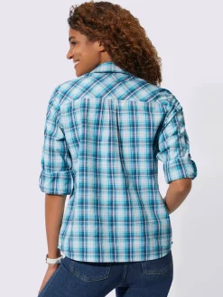 Collection L Chemisiers<Chemisier à carreaux 50% coton