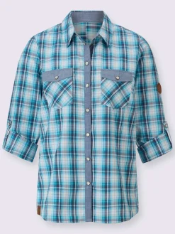 Collection L Chemisiers<Chemisier à carreaux 50% coton