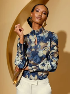 Creation L Chemisiers<Chemisier à col montant en polyester recyclé