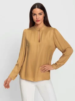 Ashley Brooke Chemisiers<Chemisier à col montant pure viscose