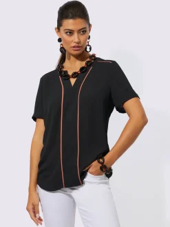 Creation L Chemisiers<Chemisier à manches courtes épaulettes devant et au dos