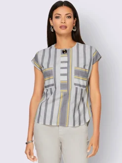 Creation L Chemisiers<Chemisier à manches courtes pull tendance en mélange de cotons doux