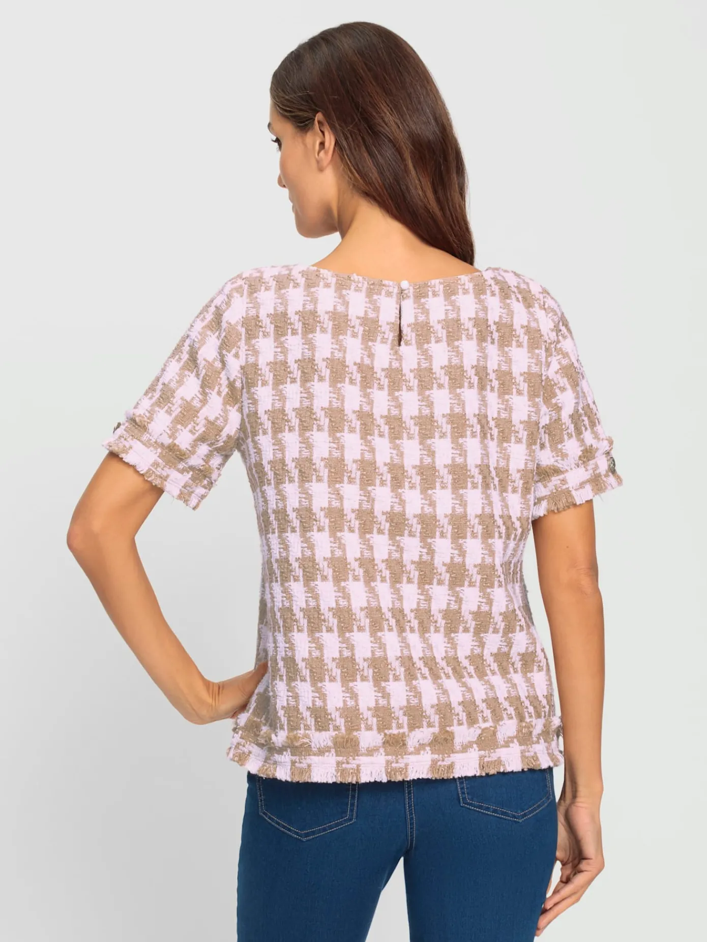 Ashley Brooke Chemisiers<Chemisier à manches courtes motif pied-de-poule