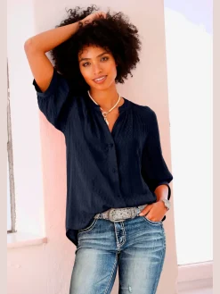 Linea Tesini Chemisiers<Chemisier à manches courtes look tendance avec ourlet arrondi