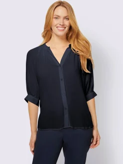 Linea Tesini Chemisiers<Chemisier à manches courtes look tendance avec ourlet arrondi