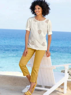 Linea Tesini Chemisiers<Chemisier à manches courtes élégant motif décoratif