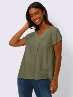 Best Connection Tenues De Cérémonie|Chemisiers<Chemisier à manches courtes 55% lin