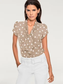 Ashley Brooke Chemisiers<Chemisier à manches courtes motif à pois tendance