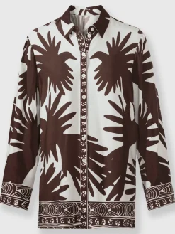 Rick Cardona Chemisiers<Chemisier à manches longues bordures imprimées