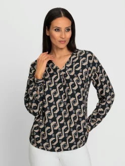 Rick Cardona Chemisiers<Chemisier à manches longues joli motif imprimé