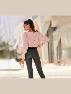 LASCANA Chemisiers<Chemisier à manches longues encolure ronde