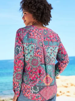 Linea Tesini Chemisiers<Chemisier à manches longues motif paisley coloré