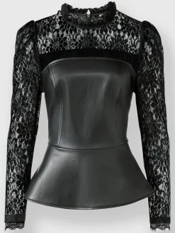 Ashley Brooke Chemisiers<Chemisier à manches longues dentelle florale légèrement transparente