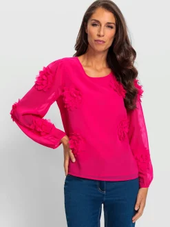 Ashley Brooke Chemisiers<Chemisier à manches longues fleurs en 3d