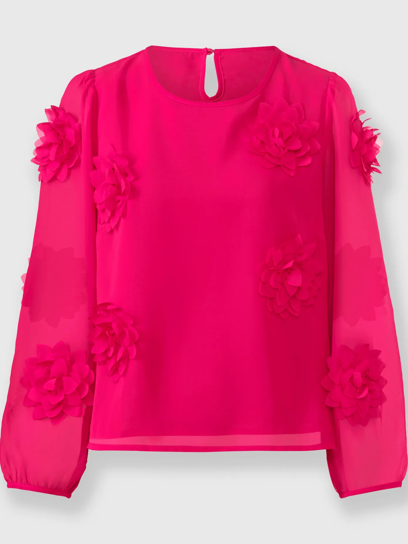 Ashley Brooke Chemisiers<Chemisier à manches longues fleurs en 3d